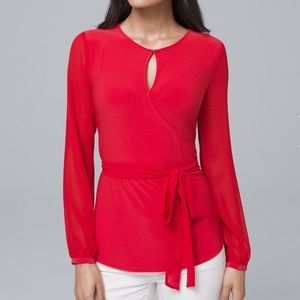 NWT White House Black Market red blouse medium